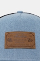 New Era czapka z daszkiem trucker DENIM LEATHER PATCH TRUCKER 60856334 niebieski AW26
