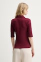 Odzież Gestuz polo damskie bawełniane z elastanem GZdrew 10910593 bordowy