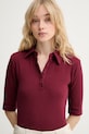 Gestuz polo damskie bawełniane z elastanem GZdrew bordowy 10910593