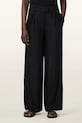 AllSaints Брюки wide leg для женщин со льном CHARLEY чёрный W050QE