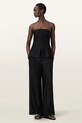 Одежда AllSaints Брюки wide leg для женщин со льном CHARLEY W050QE чёрный