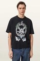 AllSaints T-shirt męski bawełniany PALM czarny M045PE