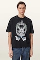 AllSaints T-shirt męski bawełniany PALM czarny M045PE