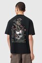 AllSaints уголемена тениска мъжка от памук CACTI черен M044PE