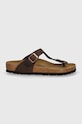 Nubukové šľapky Birkenstock 743831 hnedá AA00