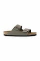 Birkenstock Gizeh Birkibuc Stone faux grain leather gray 151213