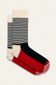 biały Happy Socks - Skarpetki Half Stripe Damski