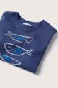 Dětské bavlněné tričko Mango Kids Sea modrá
