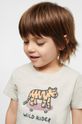 jasny szary Mango Kids t-shirt bawełniany dziecięcy Wildy