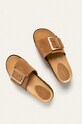 Obuwie Skórzane klapki damskie brązowe RS20.OBD608 brązowy