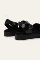 Skórzane sandały damskie czarne Cholewka: Skóra naturalna, Wnętrze: Materiał tekstylny, Skóra naturalna, Podeszwa: Materiał syntetyczny