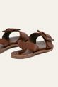 brązowy Skórzane sandały damskie brązowe