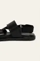 Skórzane sandały męskie czarne Cholewka: Materiał tekstylny, Skóra naturalna, Wnętrze: Skóra naturalna, Podeszwa: Materiał syntetyczny