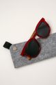 Okulary przeciwsłoneczne damskie z drewnianymi zausznikami z funkcją flexible czerwone Drewno, Materiał syntetyczny