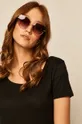 różowy Okulary przeciwsłoneczne damskie typu kocie oczy różówe Damski