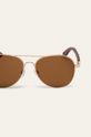 Okulary przeciwsłoneczne damskie aviator z drewnianymi zausznikami z funkcją flexible brązowe brązowy