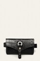 Pasek z saszetką z motywem skóry krokodyla czarny czarny RS20.PAD506