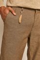 brązowy Spodnie męskie lniane brązowe