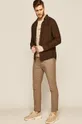 Spodnie męskie lniane brązowe brązowy