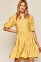 żółty Sukienka damska z marszczeniami żółta