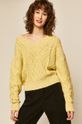 jasny żółty Sweter damski ze splotem żółty