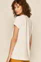 T-shirt damski ze spiczastym dekoltem biały 96 % Bawełna, 4 % Elastan