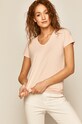 T-shirt damski ze spiczastym dekoltem różowy różowy RS20.TSD032