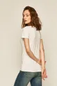 T-shirt damski z ozdobnym detalem biały 96 % Bawełna, 4 % Elastan