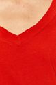 T-shirt damski ze spiczastym dekoltem czerwony Damski