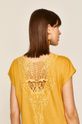 bursztynowy T-shirt damski z bawełny organicznej żółty Damski