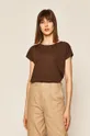 T-shirt damski z bawełny organicznej brązowy 100 % Bawełna organiczna