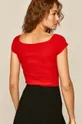 T-shirt damski z z dekoltem typu łódka czerwony 95 % Bawełna, 5 % Elastan