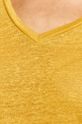 T-shirt damski lniany żółty Damski