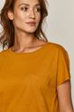 bursztynowy T-shirt damski z bawełny organicznej żółty