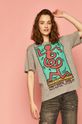 szary T-shirt damski by Keith Haring szary Damski