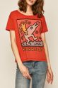 karminowy T-shirt damski by Keith Haring czerwony
