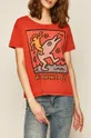czerwony T-shirt damski by Keith Haring czerwony