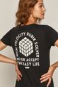 grafitowy T-shirt damski z nadrukiem Kostka Rubika szary