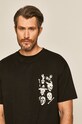 T-shirt męski z nadrukiem czarny RS20.TSM800 czarny