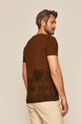 T-shirt męski z nadrukiem brązowy 100 % Bawełna