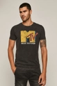 czarny T-shirt męski z nadrukiem MTV czarny