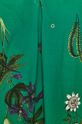 Bluzka damska ze spiczastym dekoltem zielona