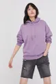 Bawełniana bluza damska z kapturem fioletowa 100 % Bawełna