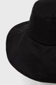 Lniany kapelusz damski z wiązaniem czarny czarny