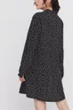 czarny Długa wzorzysta koszula damska z wiskozy czarna