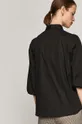 czarny Koszula bawełniana damska z bufiastymi rękawami czarna