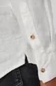 Lniana koszula męska ze stójką biała