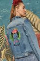 jasny niebieski Kurtka jeansowa damska Frida Kahlo niebieska Damski