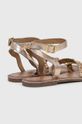 Skórzane sandały damskie ze złotymi paskami Cholewka: Skóra naturalna, Wnętrze: Skóra naturalna, Podeszwa: Materiał syntetyczny