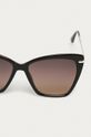 Okulary przeciwsłoneczne damskie typu kocie oczy czarne 100 % Plastik